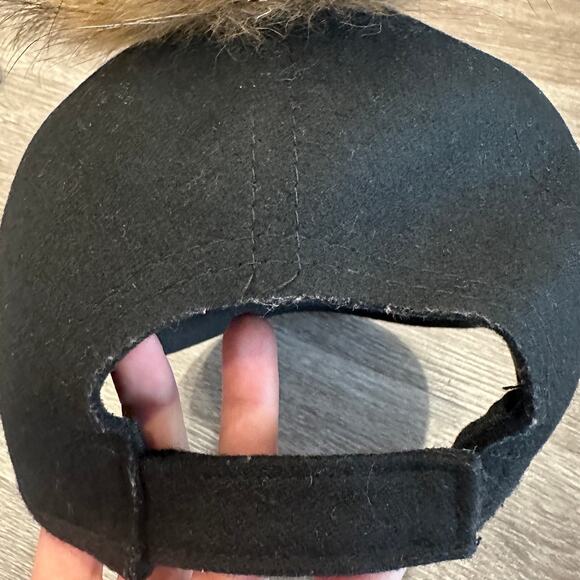 Soia & Kyo Black Felt Wool Marlow Riding Cap Asiatic Raccoon Fur Heritage Preppy - Picture 4 of 8